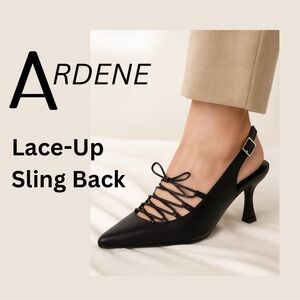 ✨ Elegant Black Lace-Up Slingback Heels – Pointed Toe Chic Bundle & Save Size 8